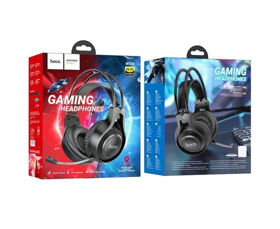 Накладные наушники Hoco W106 Tiger (3.5mm+3.5mm/1.8m) Black