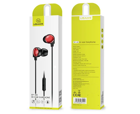 Наушники Usams EP-40 Красный