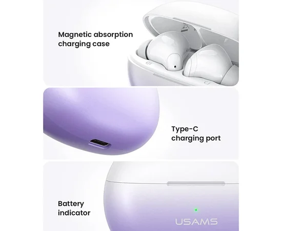 Бездротові навушники TWS Usams-XD19 X-don Series BT 5.3 Gradient Purple