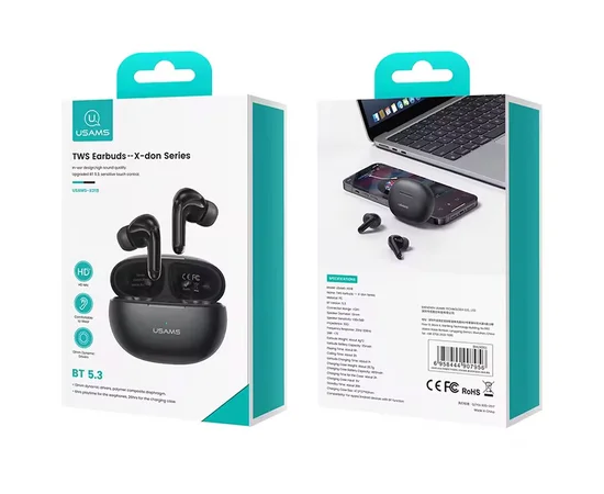 Беспроводные TWS наушники Usams-XD18 X-don Series BT 5.3 Black