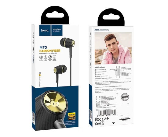 Стерео Наушники Hoco M70 with microphone Черный