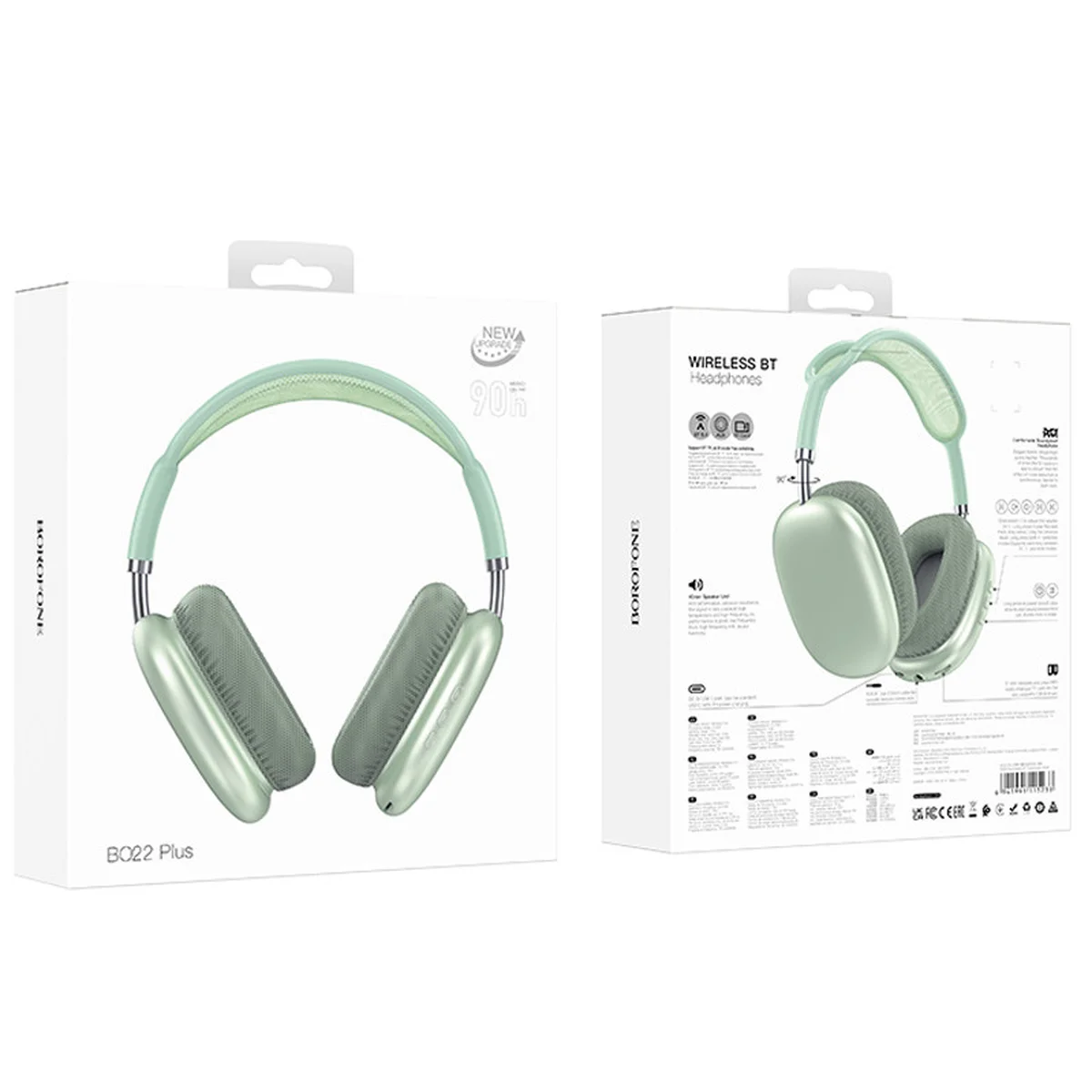 Накладные беспроводные наушники BOROFONE BO22 Plus Elegant Green