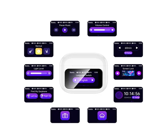 Беспроводные TWS наушники Hoco EW81 Elegant with Touch Screen ANC White