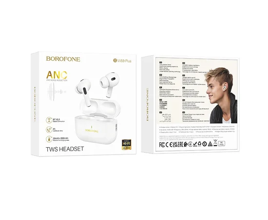 Беспроводные TWS наушники BOROFONE BW59 Plus ANC White