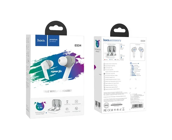Bluetooth гарнитура HOCO ES34 Белый