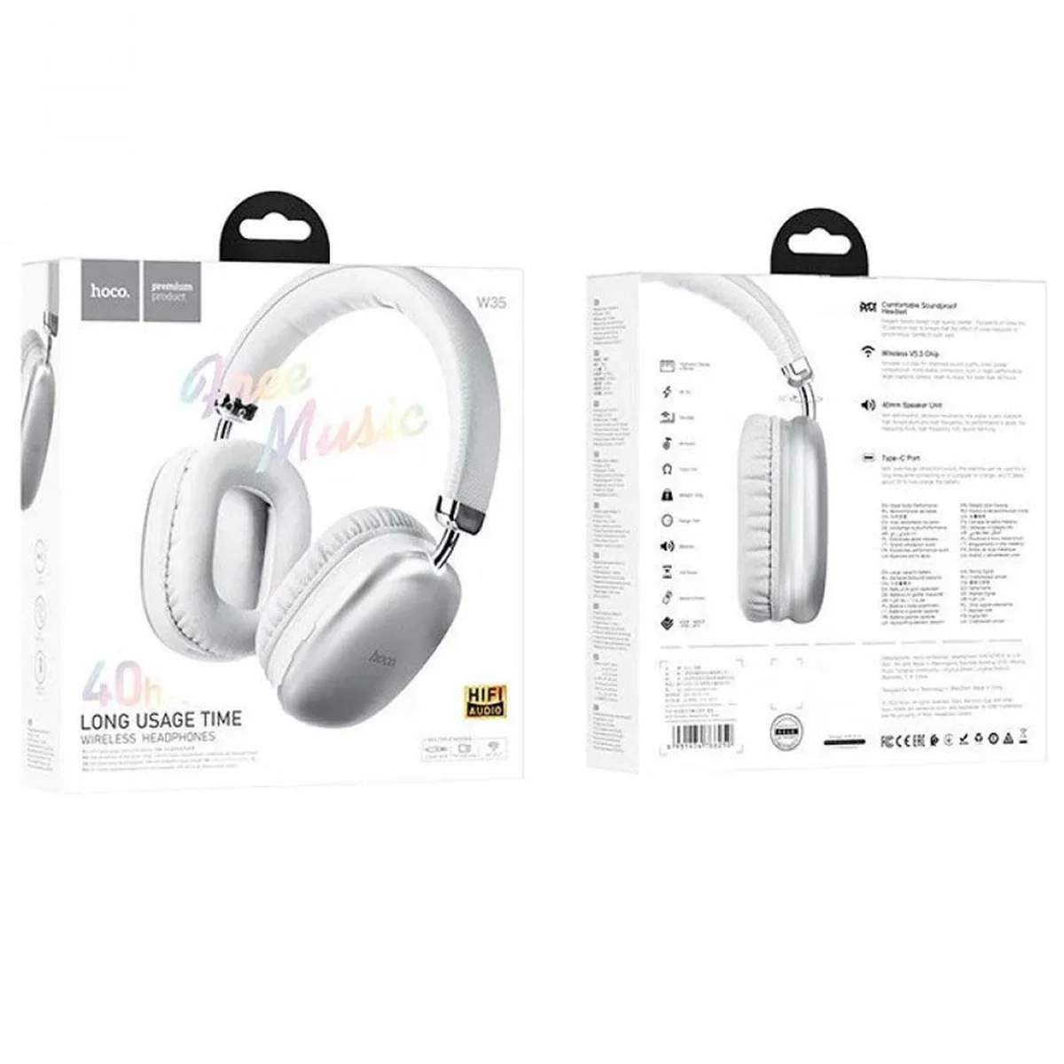 Bluetooth наушники HOCO W35 Серебряный