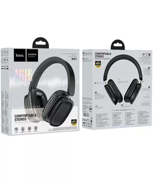 Накладні бездротові навушники Hoco W51 Delightful Black