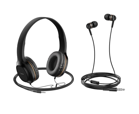 Проводная гарнитура Hoco W24 Черно - золотой