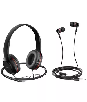 Провідна гарнітура Hoco W24 Чорно - червоний