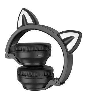 Bluetooth навушники BOROFONE BO18 Cat ear Чорний