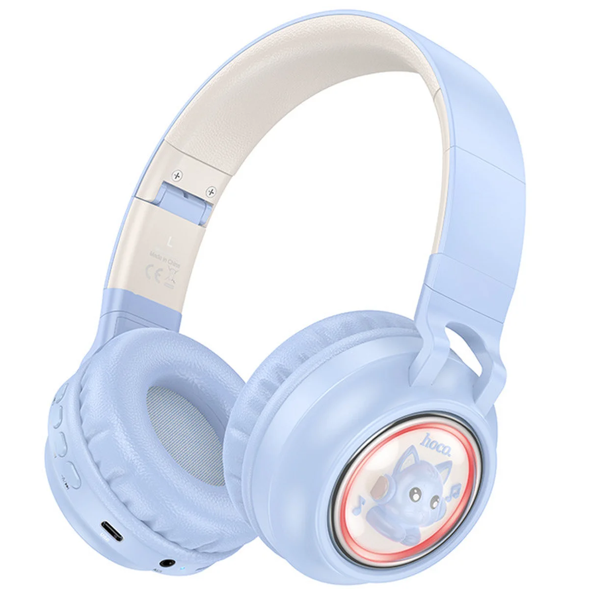 Накладные беспроводные наушники Hoco W50 Cute fun Blue