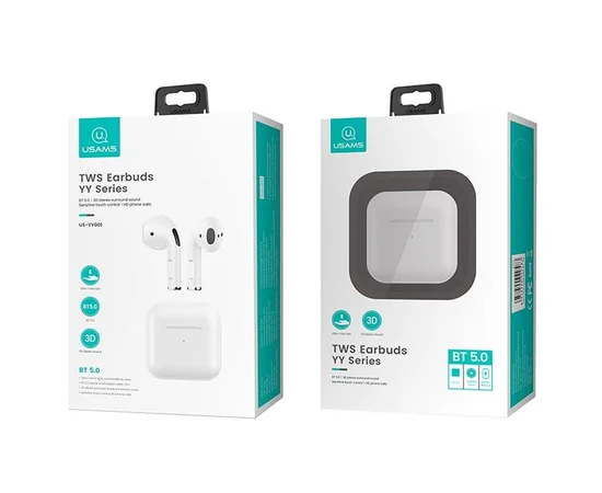 Беспроводные TWS наушники Usams-YY BT 5.0 Белый