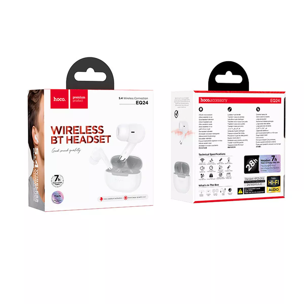 Беспроводные TWS наушники Hoco EQ24 Estrella White Star
