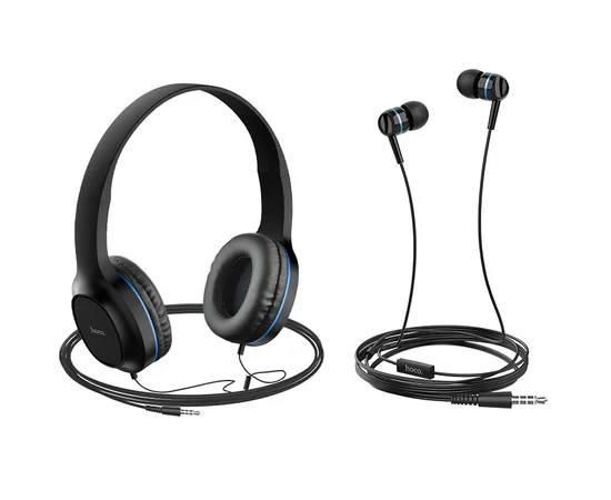 Проводная гарнитура Hoco W24 Черно - синий