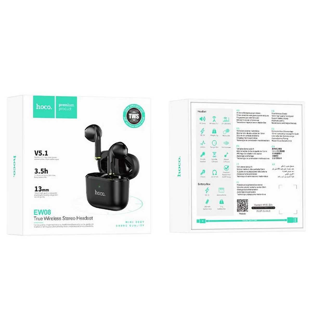 Bluetooth наушники Hoco EW08 TWS Черный