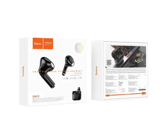 Bluetooth навушники Hoco EW12 TWS Чорний