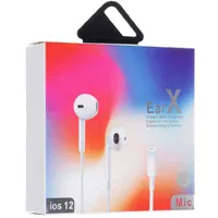 Гарнитура EarX для Apple iPhone с регулировкой громкости, разъём Lightning, (box) Белый