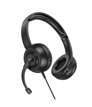 Накладные наушники Hoco W112 Pures (3.5mm/1.8m) Black