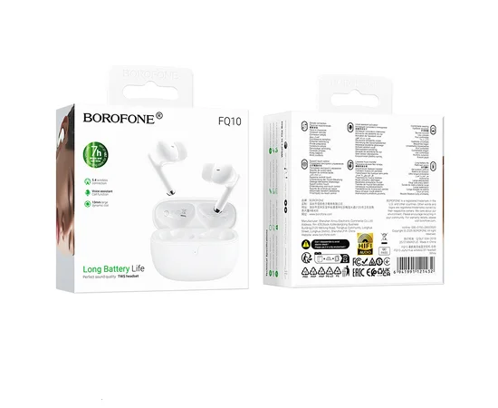 Бездротові TWS навушники BOROFONE FQ10 Joyful White