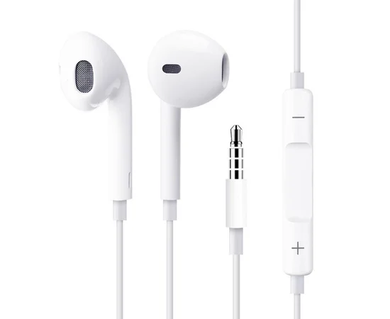 Наушники EarPhones с пультом дистанционного управления и микрофоном 3.5mm Белый