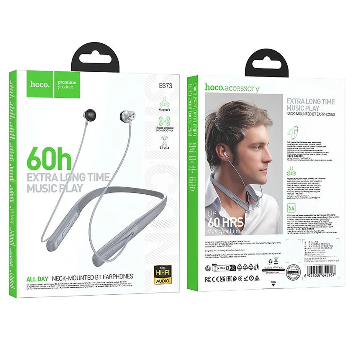 Bluetooth наушники Hoco ES73 Dynastic neck-mounted Gray