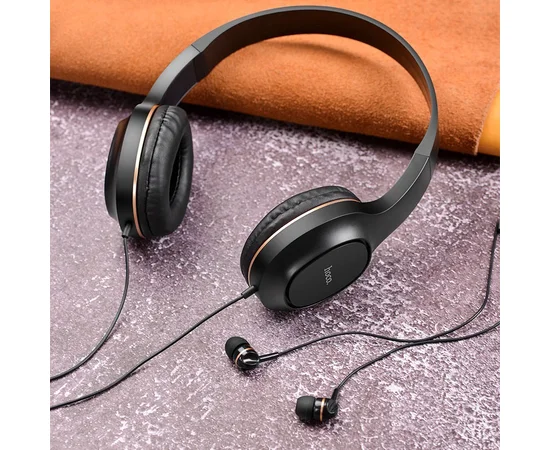 Проводная гарнитура Hoco W24 Черно - золотой