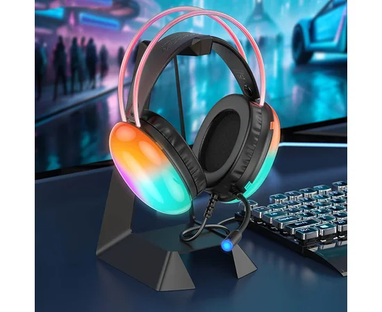 Накладные наушники Hoco W109 Plus Rich USB7.1 channel gaming Black