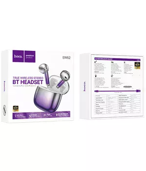 Беспроводные TWS наушники Hoco EW62 Glitter Purple glaze