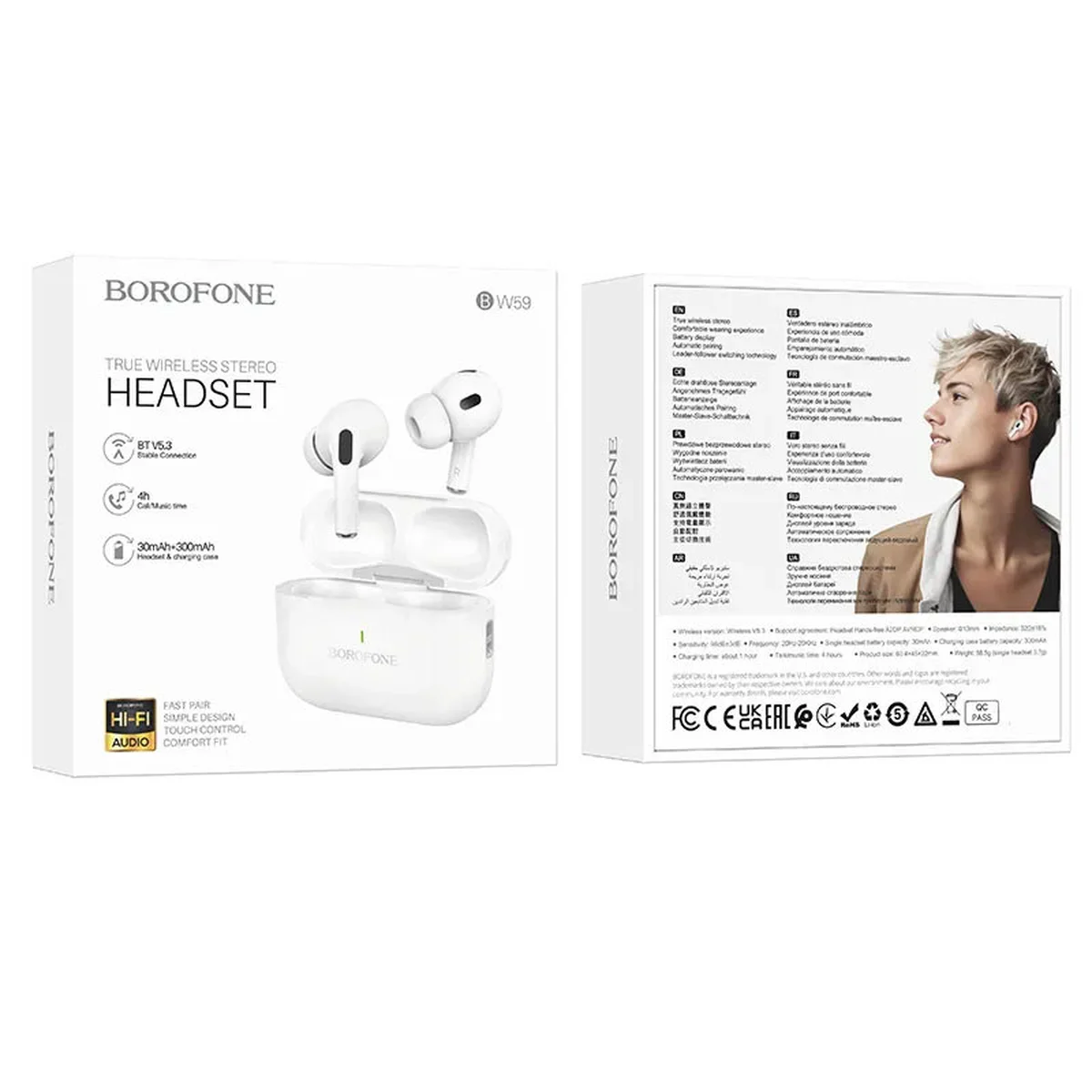 Бездротові навушники TWS BOROFONE BW59 White