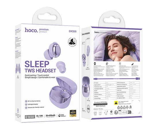 Беспроводные TWS наушники Hoco EW200 Elegant Purple