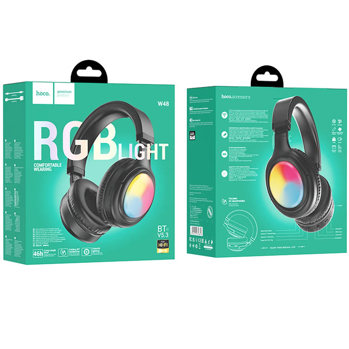 Накладные беспроводные наушники Hoco W48 Focus Black