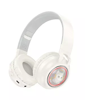 Накладные беспроводные наушники Hoco W50 Cute fun Milky White