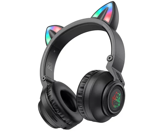 Bluetooth наушники BOROFONE BO18 Cat ear Черный