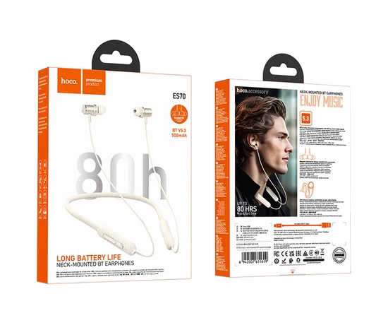 Bluetooth наушники Hoco ES70 Armour neck-mounted Biege