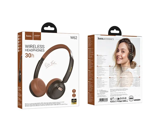 Накладні бездротові навушники Hoco W62 Verso retro Brown