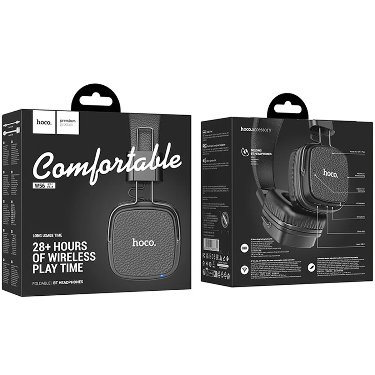 Накладные беспроводные наушники Hoco W56 Earl Black