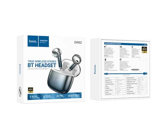 Бездротові TWS навушники Hoco EW62 Glitter Blue glaze