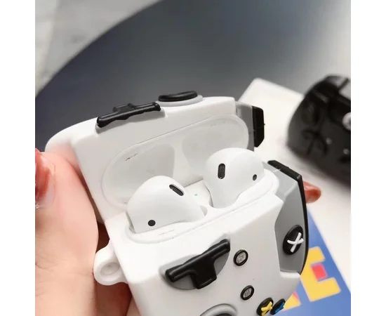 Силіконовий футляр Gamepad для навушників AirPods Білий