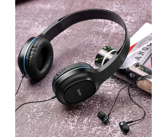 Проводная гарнитура Hoco W24 Черно - синий