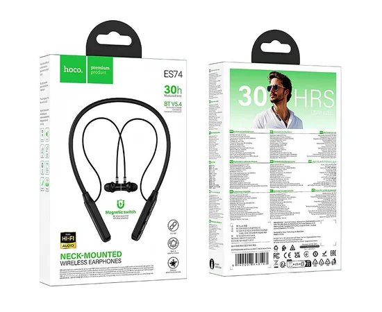 Bluetooth наушники Hoco ES74 Refinado neck-mounted Black