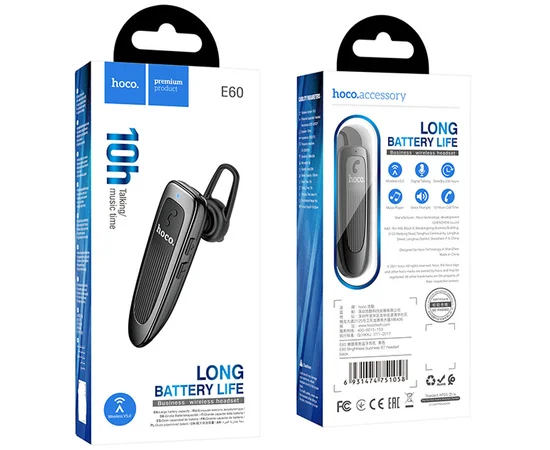Bluetooth Гарнитура Hoco E60 Brightness business Черный