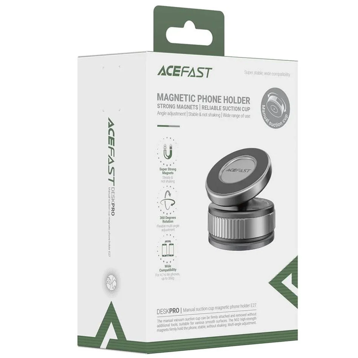 Автодержатель Acefast E27 Vacuum Suction Magnetic Gray