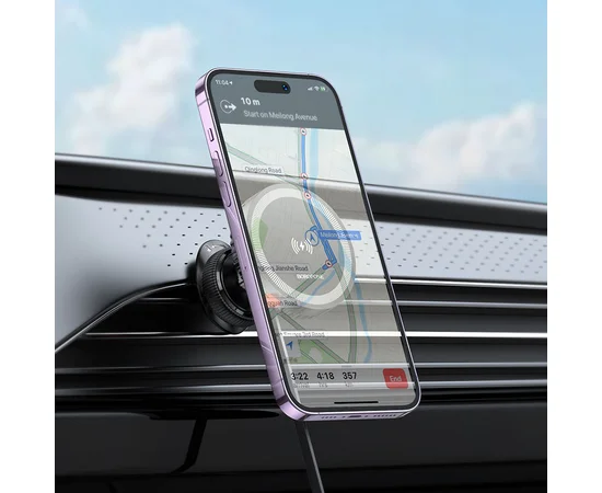 Автодержатель с БЗУ Borofone BH207 Mona retractable (air outlet) Black