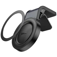 Автодержатель Hoco H59 Show ring magnetic (L air outlet) Black / Metal gray