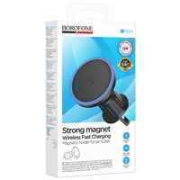 Автодержатель с БЗУ Borofone BH224 Flash 15W (air outlet) Black