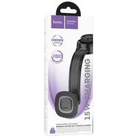 Автодержатель с БЗУ Hoco HW31 Crown Magnetic Wireless Charging 15W Black / Metal gray