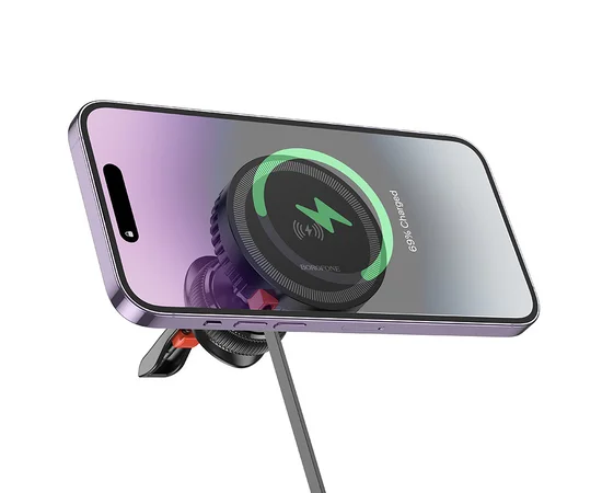 Автодержатель с БЗУ Borofone BH207 Mona retractable (air outlet) Black