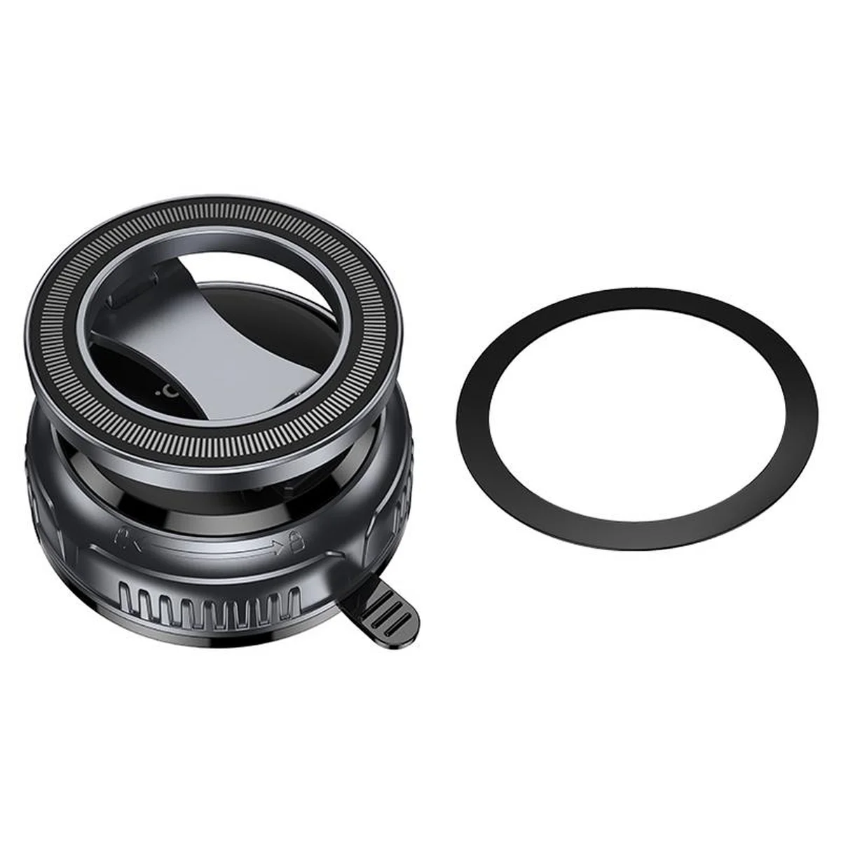 Автодержатель Hoco H92 High vacuum suction cup magnetic (universal) Black / Metal gray