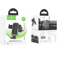 Автодержатель Hoco H80 Vista gravity (air outlet) Black / Metal gray