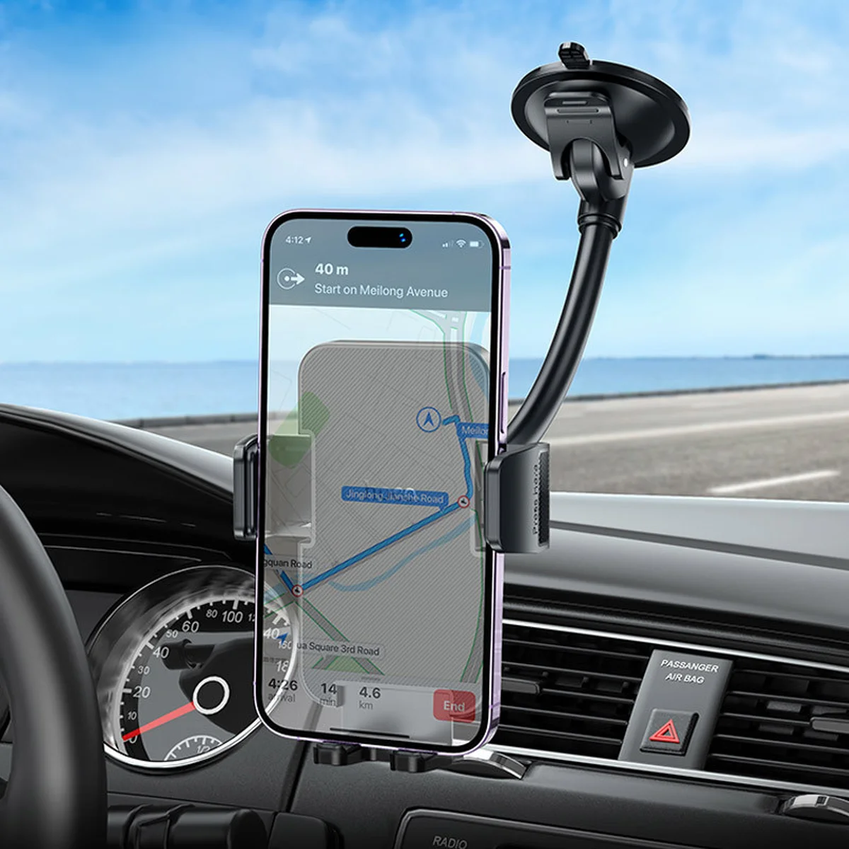 Автодержатель Hoco H38 Cheeatag (windshield) Black